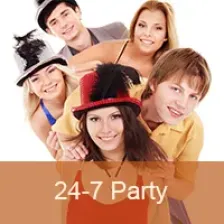 24-7 Party logo