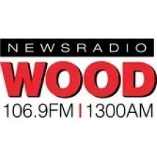 WOOD-AM WOOD-FM WOOD- Grand Rapids, MI, USA News-Talk AM 1300 FM 106.9 logo